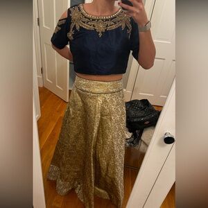 Beautiful navy and gold lehenga - perfect for Indian wedding